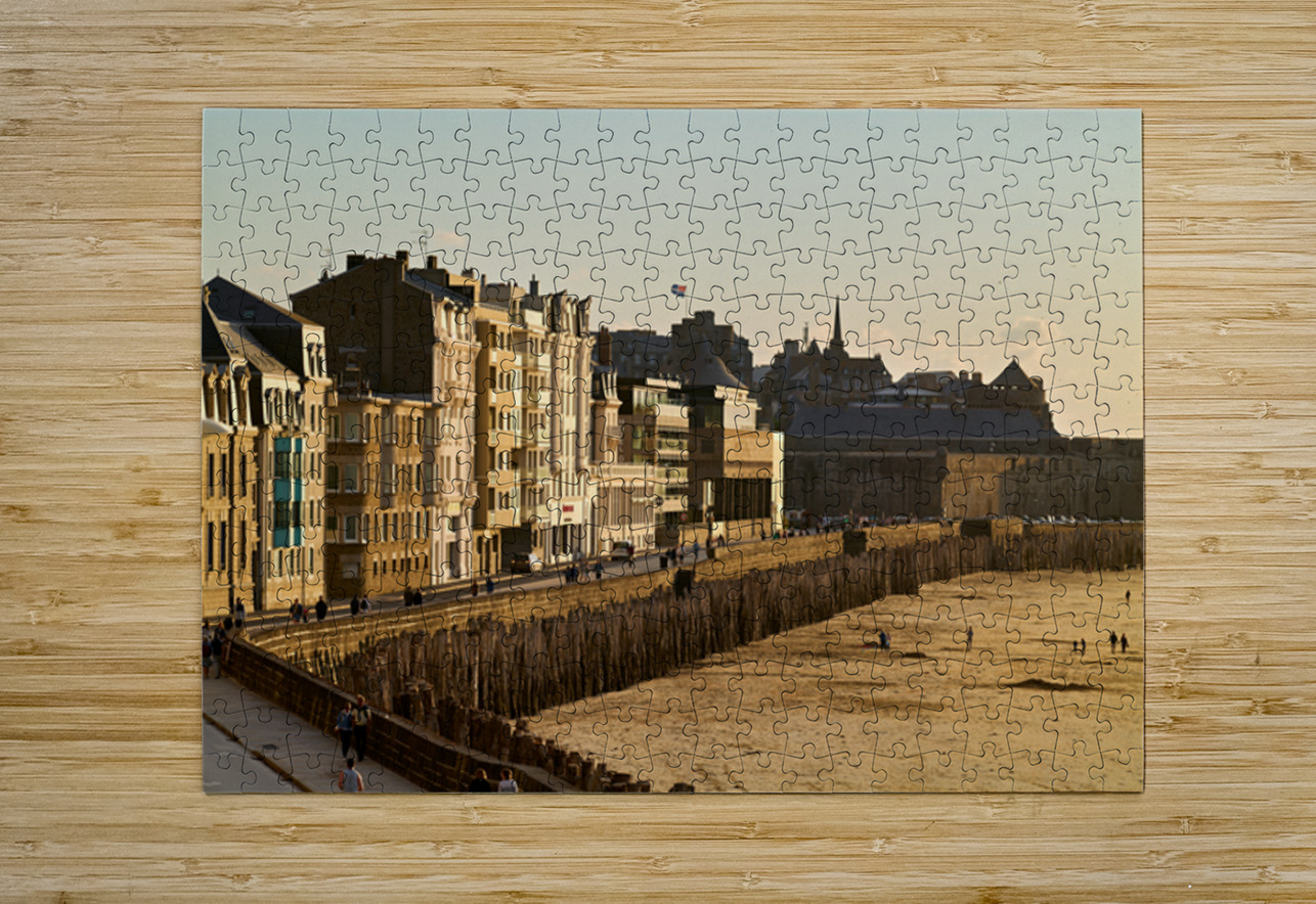 Visit to Grand Plage du Sillon in Saint Malo Brittany France Marco Brivio Puzzle printing