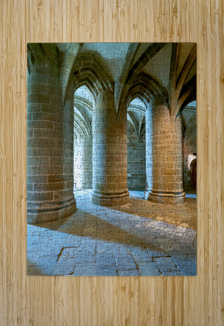Inside Mont Saint Michel Abbey in Normandy France with stone co Marco Brivio Puzzle printing