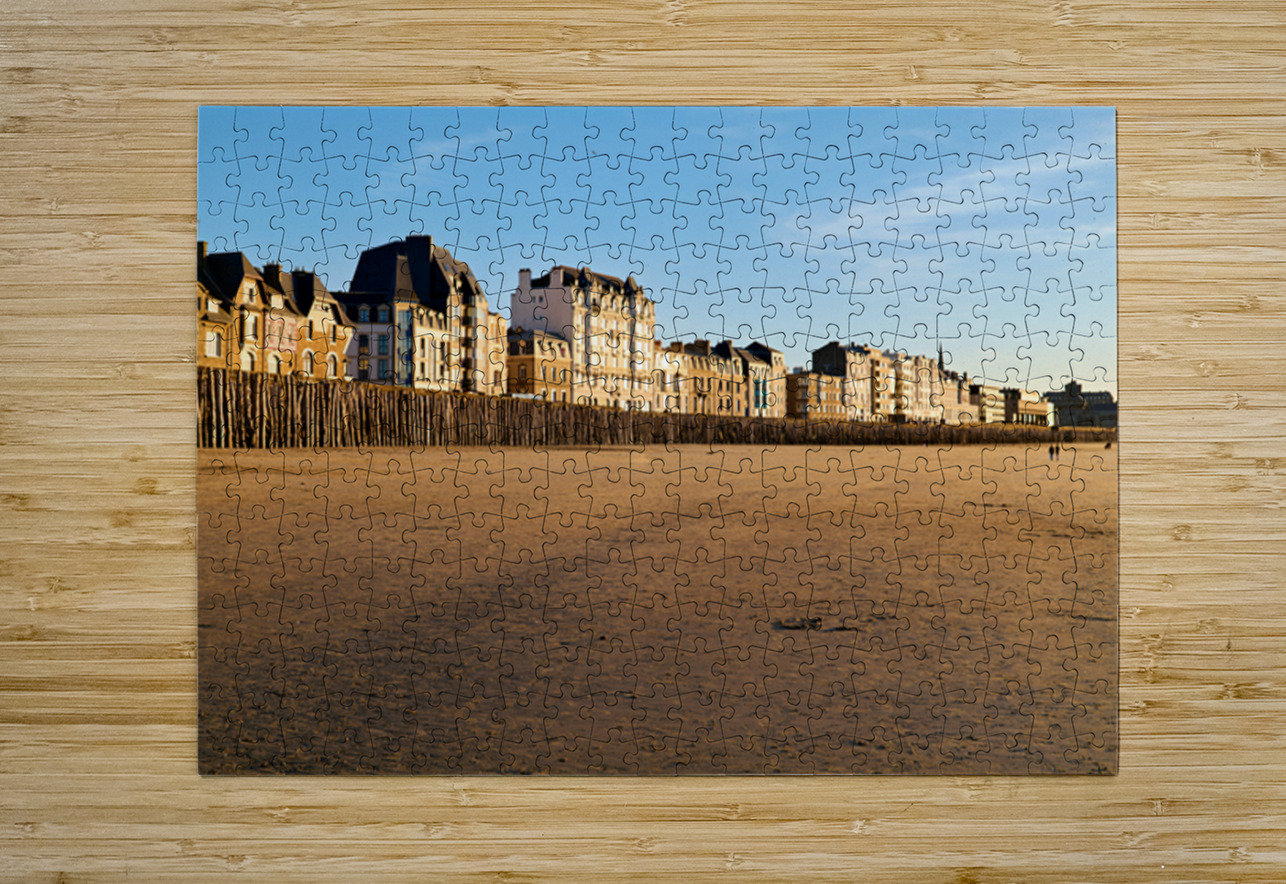 Grand Plage du Sillon beach at dusk in Saint Malo Brittany Fra Marco Brivio Puzzle printing