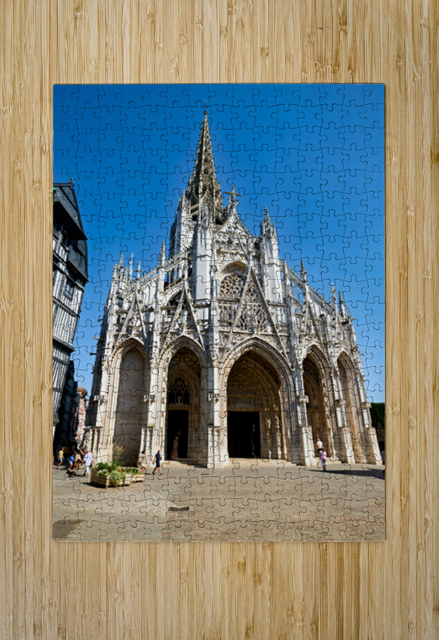 Saint Maclou church in Rouen Normandy with clear blue sky Marco Brivio Puzzle printing