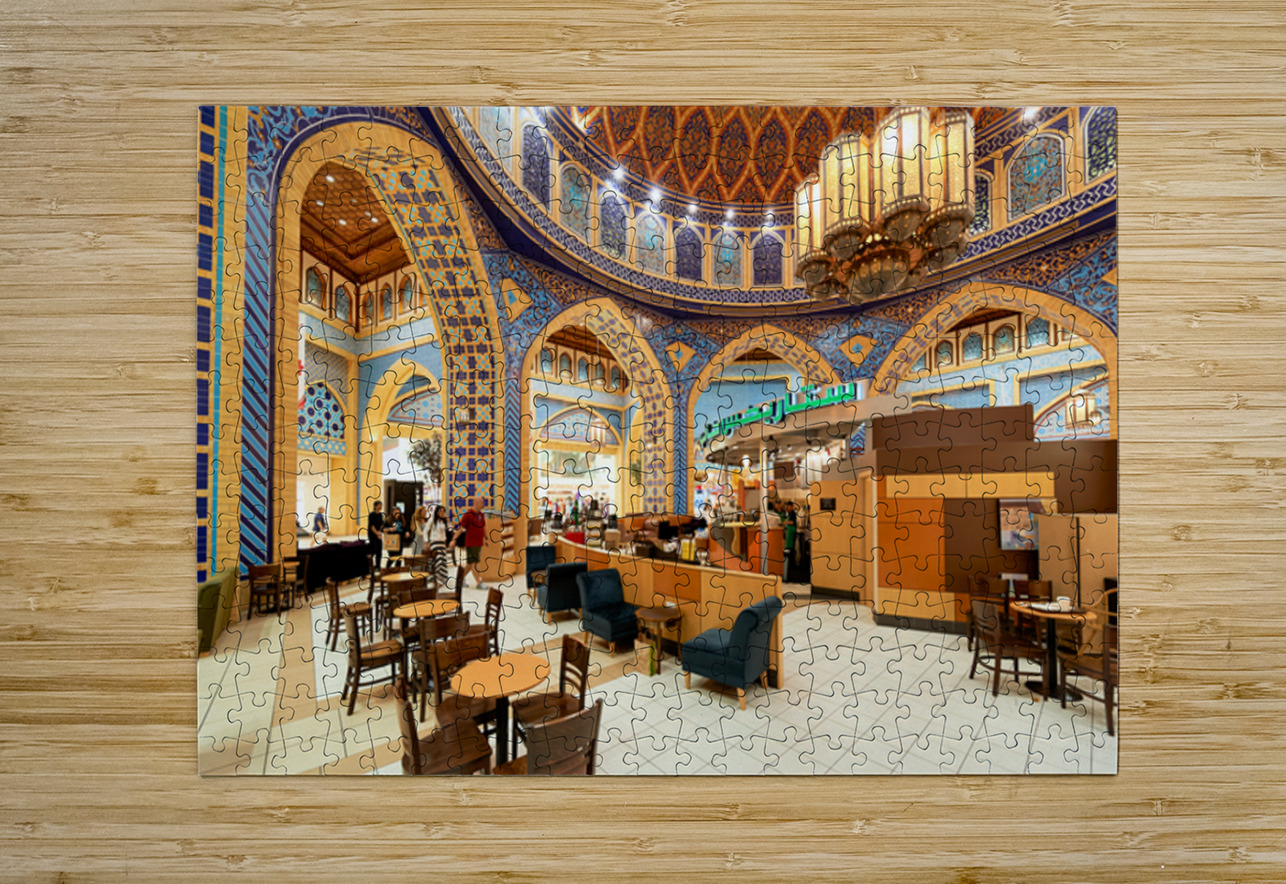 Starbucks store in decorated mall with customers in Dubai UAE Marco Brivio Puzzle printing
