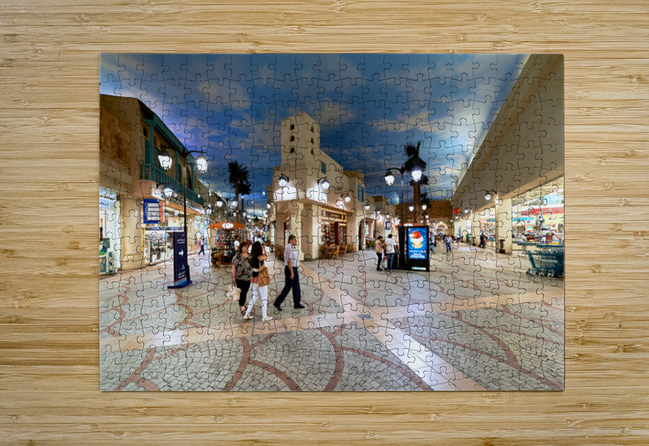 Shoppers stroll through a mall mimicking Dubais outdoor streets Marco Brivio Puzzle printing