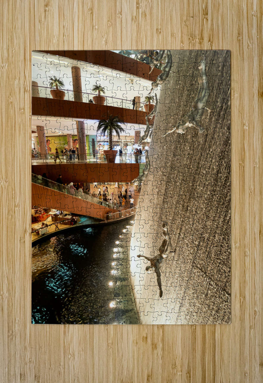 Diving figures at Dubai Mall waterfall attract many visitors Marco Brivio Puzzle printing