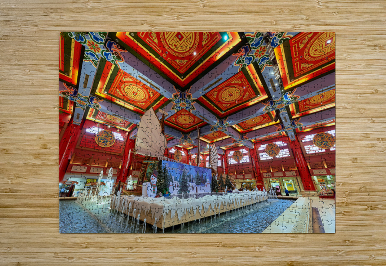 Festive decorations in Chinese themed indoor setting in Dubai Marco Brivio Puzzle printing