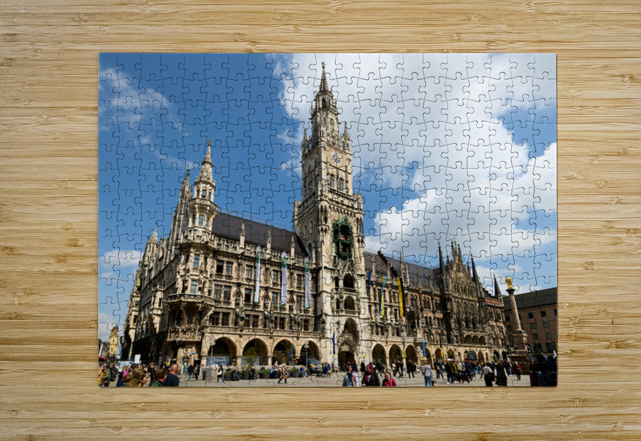 Munich town hall in Marienplatz on a sunny day in Bavaria Marco Brivio Puzzle printing