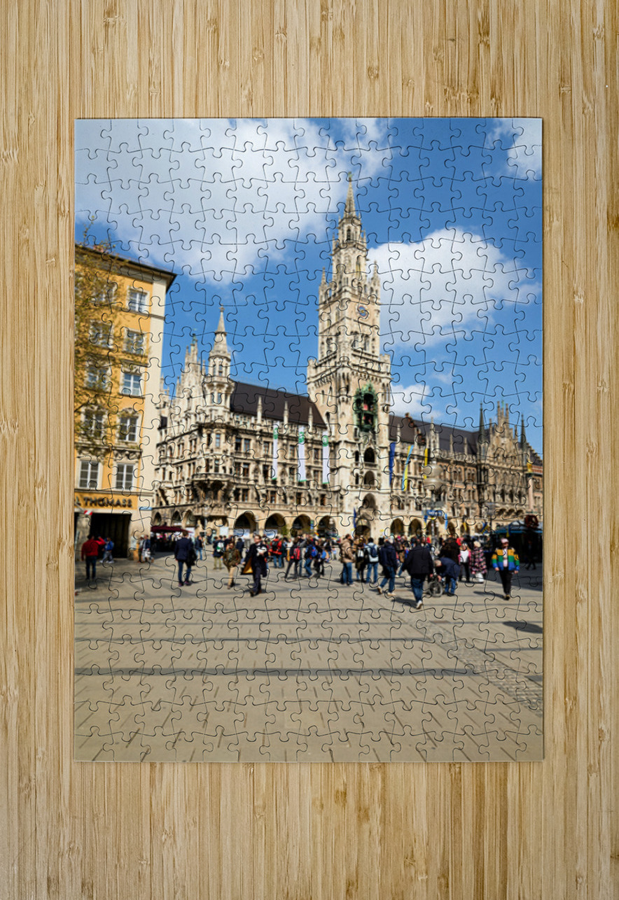 Crowd gathers near town hall in Marienplatz Munich Germany Marco Brivio Puzzle printing