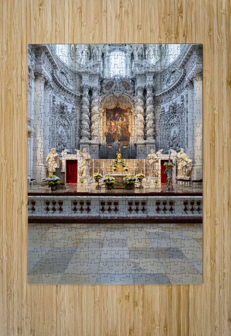 Interior view of Theatinerkirche in Munich with altar and sculpt Marco Brivio Puzzle printing