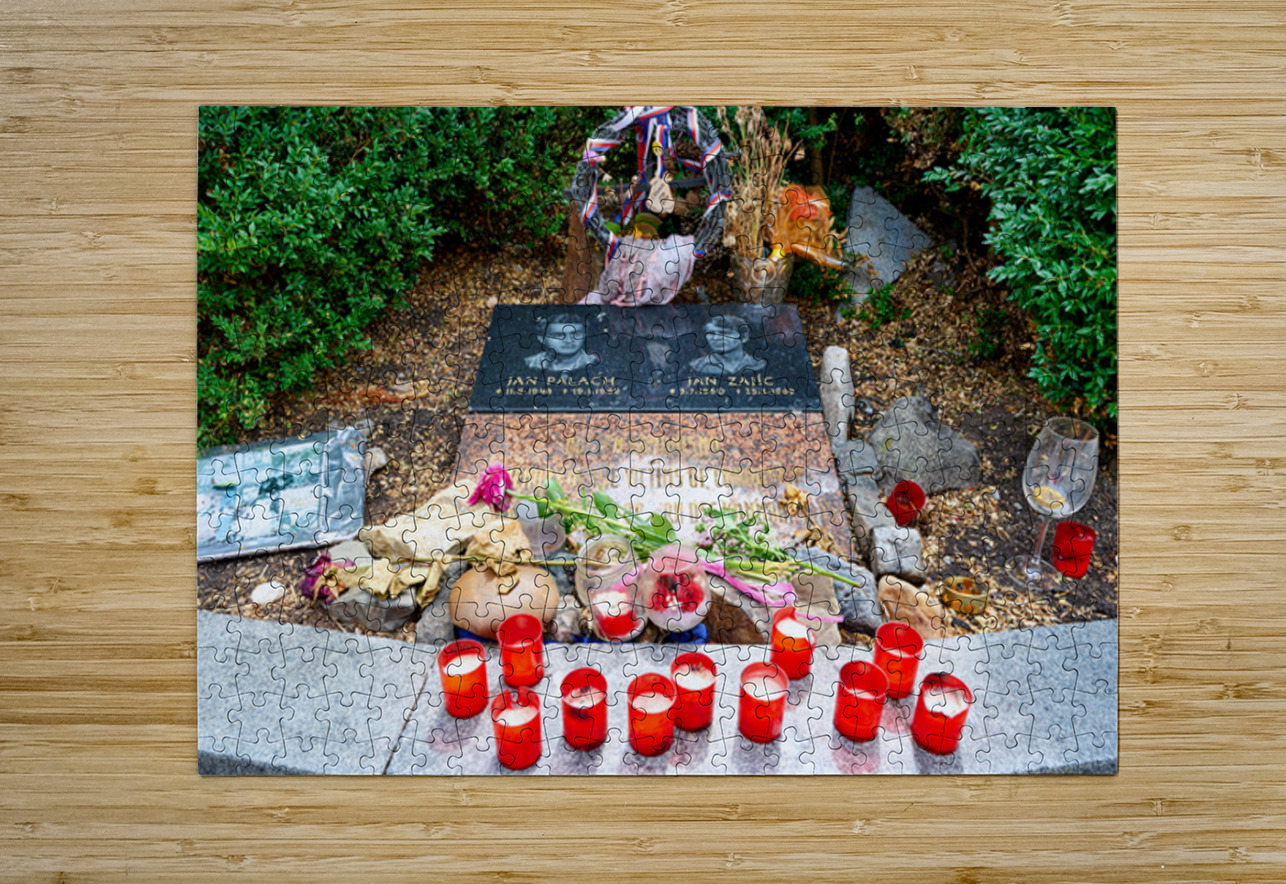 Memorial for Jan Palach and Jan Zajíc victims of communism. Marco Brivio Puzzle printing
