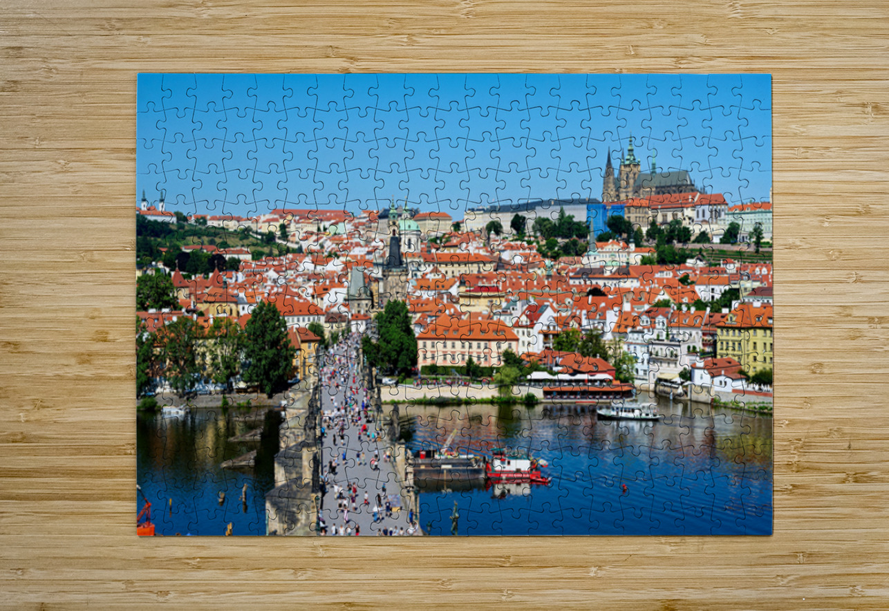 Pragues iconic Charles Bridge Vltava River and historic city  Marco Brivio Puzzle printing