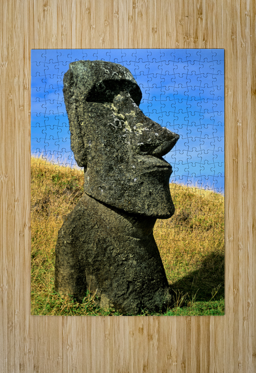 Iconic Moai statue stands tall on Easter Island. Marco Brivio Puzzle printing