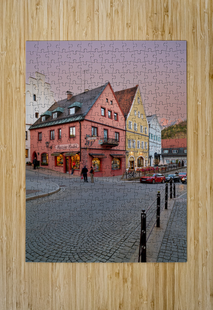 Streets of Fussen on the Romantic Road at dusk Marco Brivio Puzzle printing
