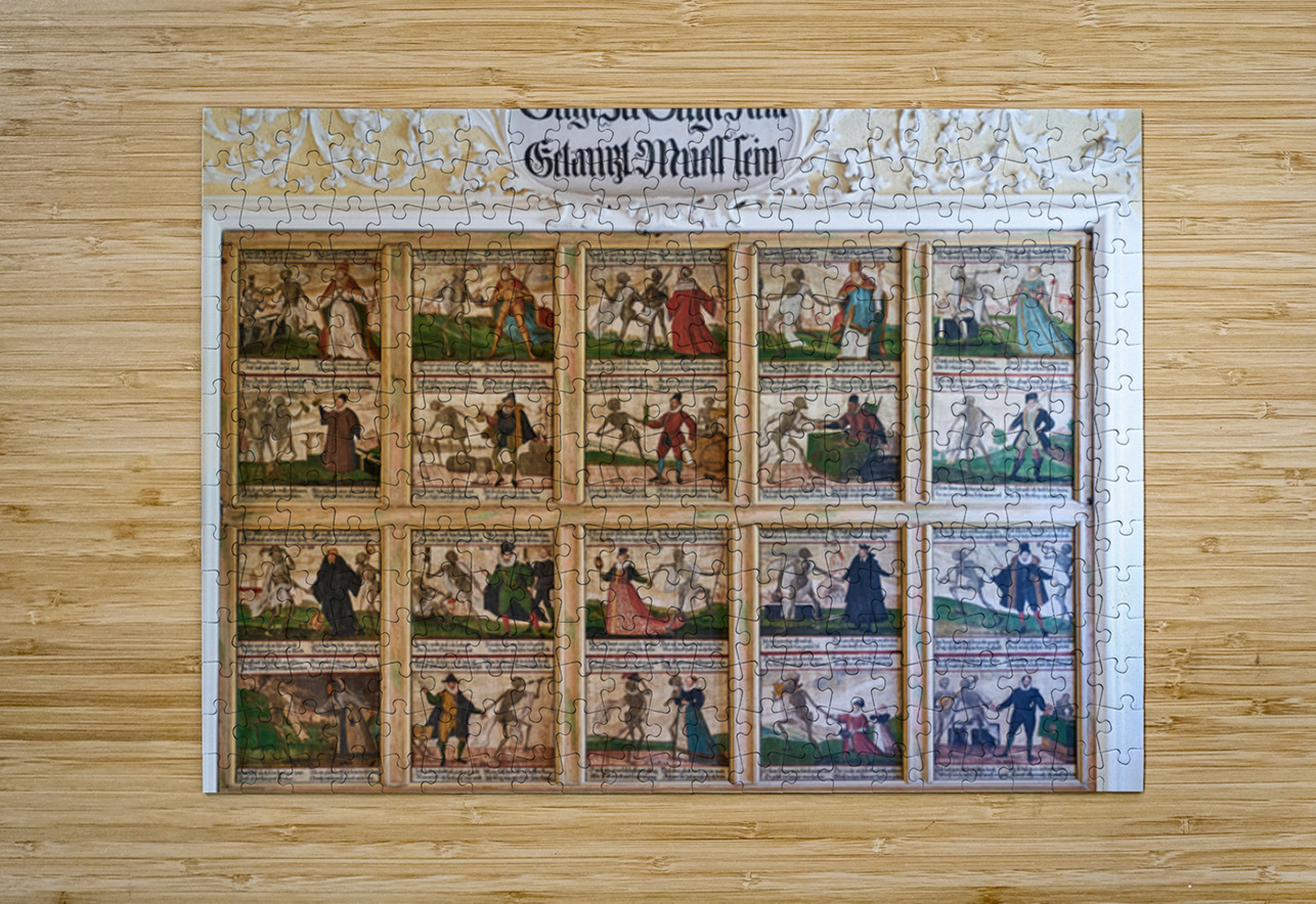 Fussen museum displays Danse Macabre art from St. Mangs Abbey Marco Brivio Puzzle printing
