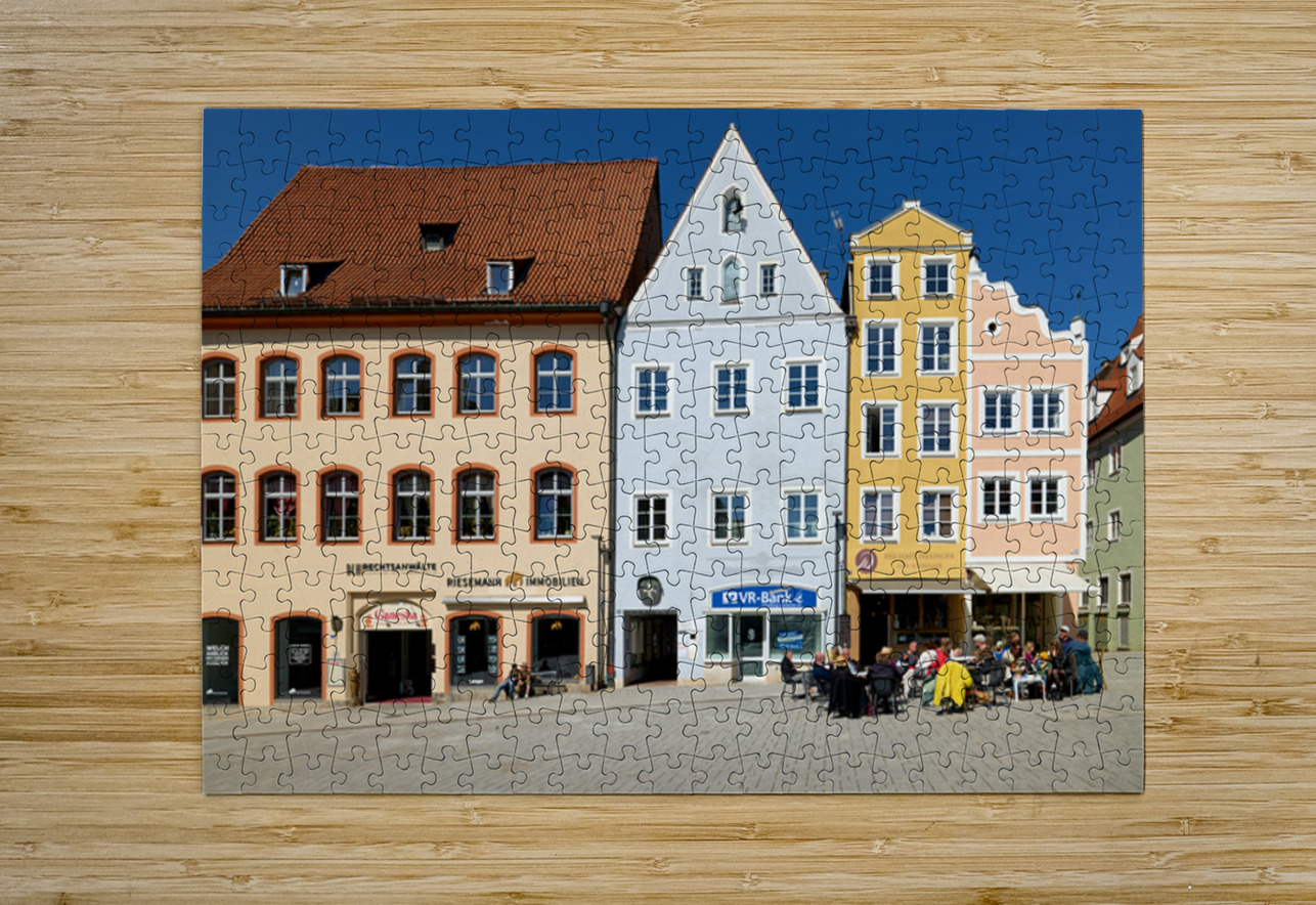 Visitors enjoy main square of Landsberg am Lech in Bavaria Germa Marco Brivio Puzzle printing