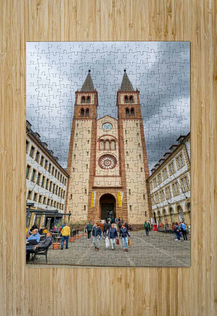 Visitors explore Wurzburger Dom Cathedral in Bavaria Germany Marco Brivio Puzzle printing