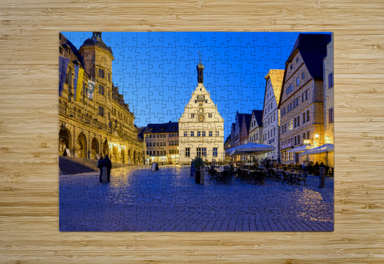 Market square at sunset in Rothenburg ob der Tauber Germany Marco Brivio Puzzle printing
