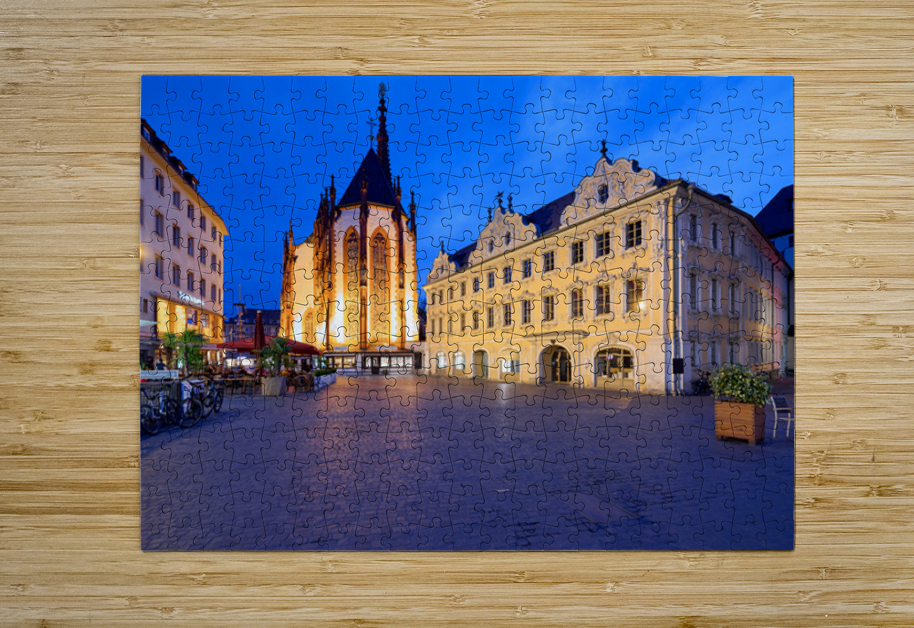 Wurzburg at dusk with Marienkapelle and Falcon House in view Marco Brivio Puzzle printing