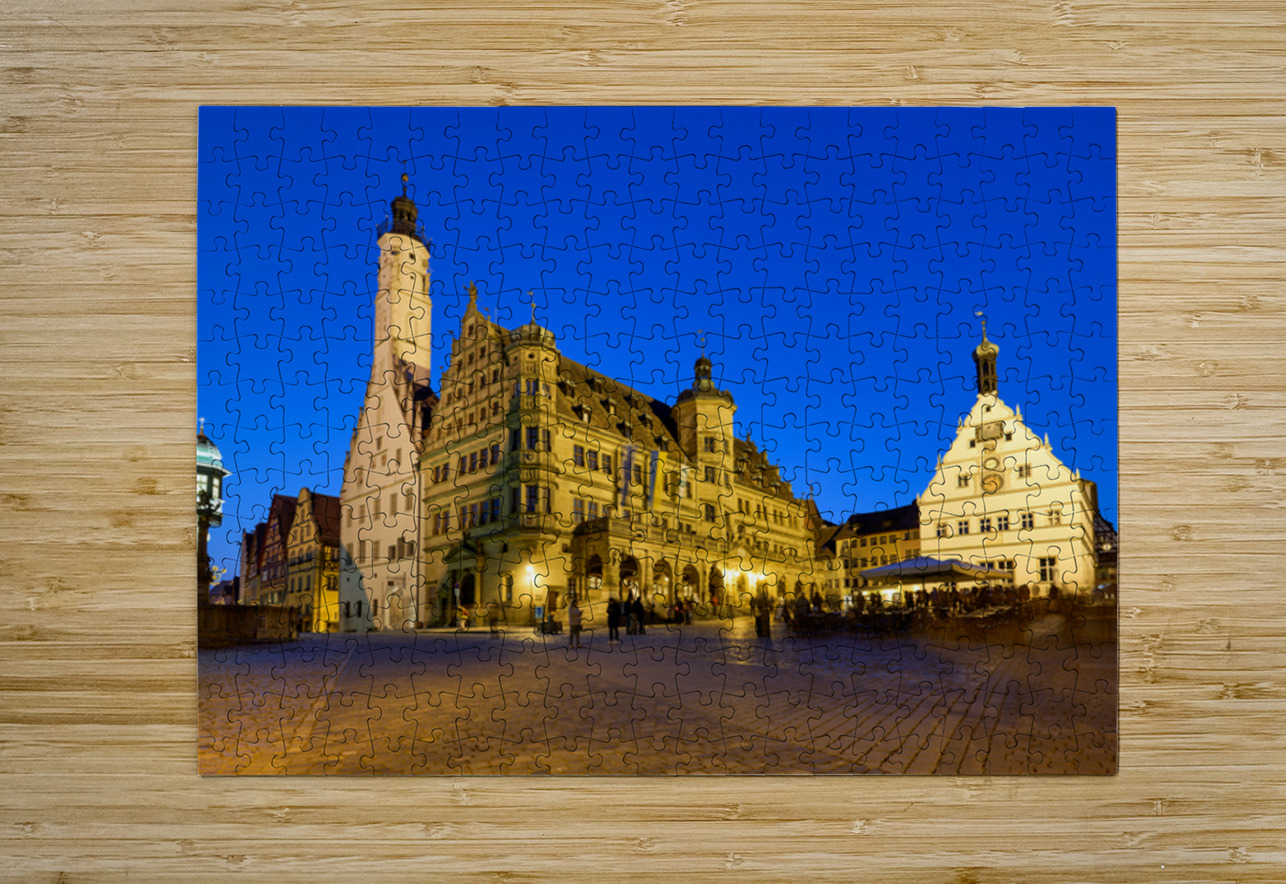 Market square at sunset in Rothenburg ob der Tauber Germany Marco Brivio Puzzle printing