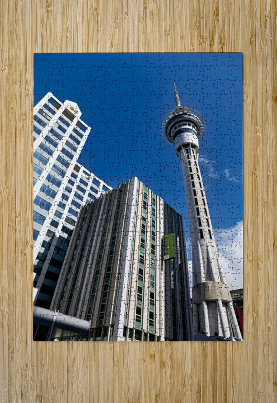 Sky Tower in Auckland showing city buildings and clear sky Marco Brivio Puzzle printing
