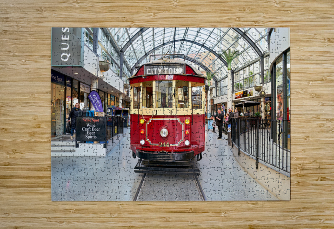 Sightseeing tram in Christchurch New Zealand for city tour Marco Brivio Puzzle printing