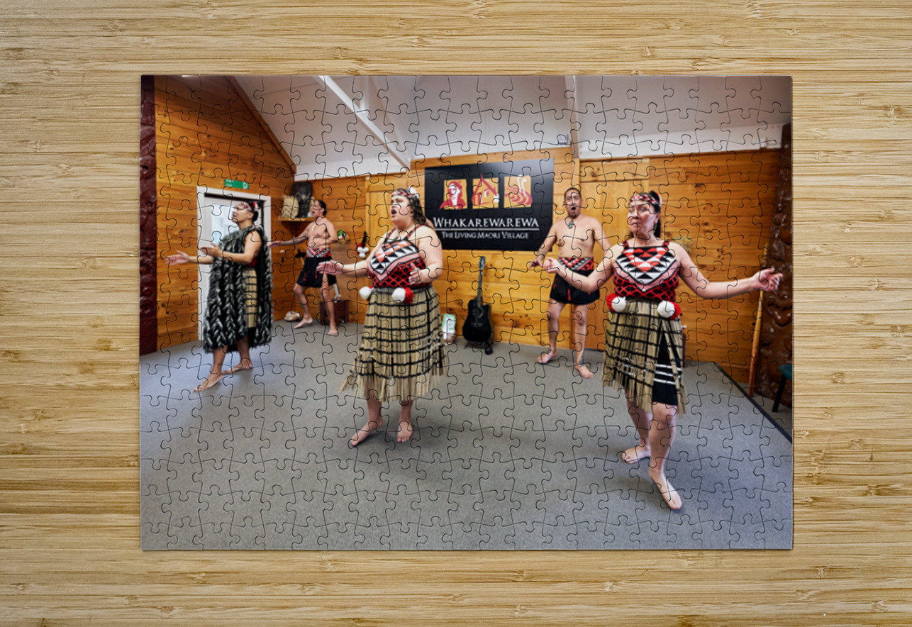Haka performance at Whakarewarewa Maori Village in Rotorua Marco Brivio Puzzle printing