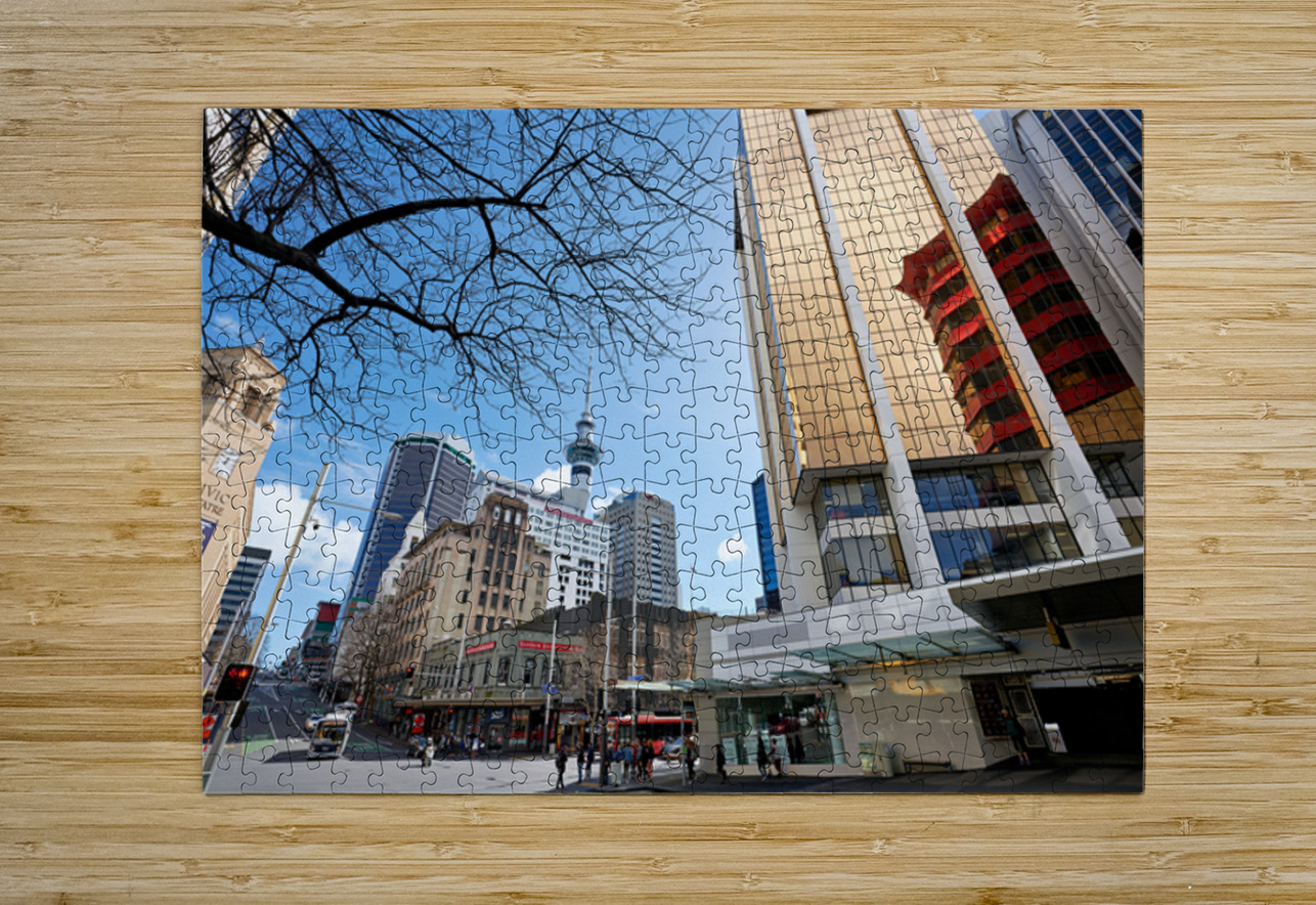 Modern architecture and Sky Tower in Auckland New Zealand Marco Brivio Puzzle printing