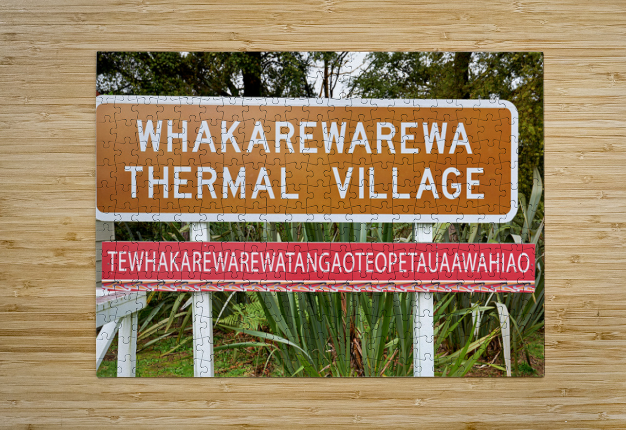 Whakarewarewa thermal village entrance in Rotorua New Zealand Marco Brivio Puzzle printing