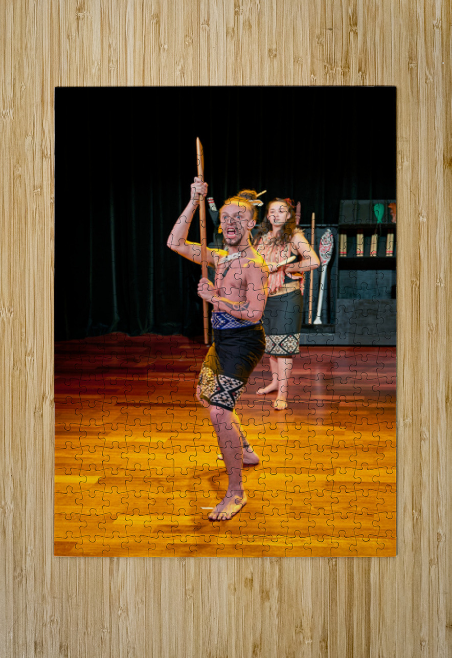 Two performers present a Maori haka dance in Auckland Marco Brivio Puzzle printing