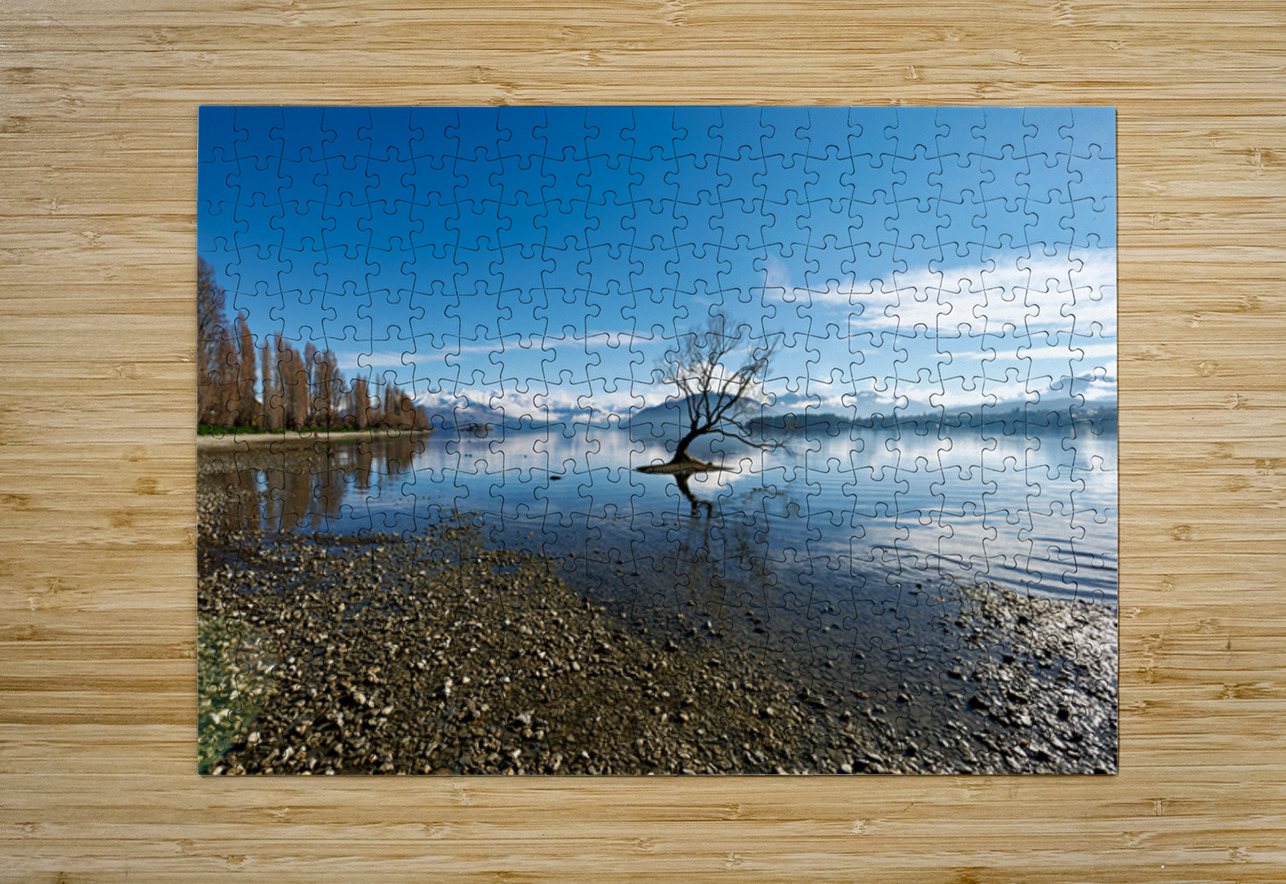 Wanaka Tree in Lake Wanaka on a clear day Otago Marco Brivio Puzzle printing
