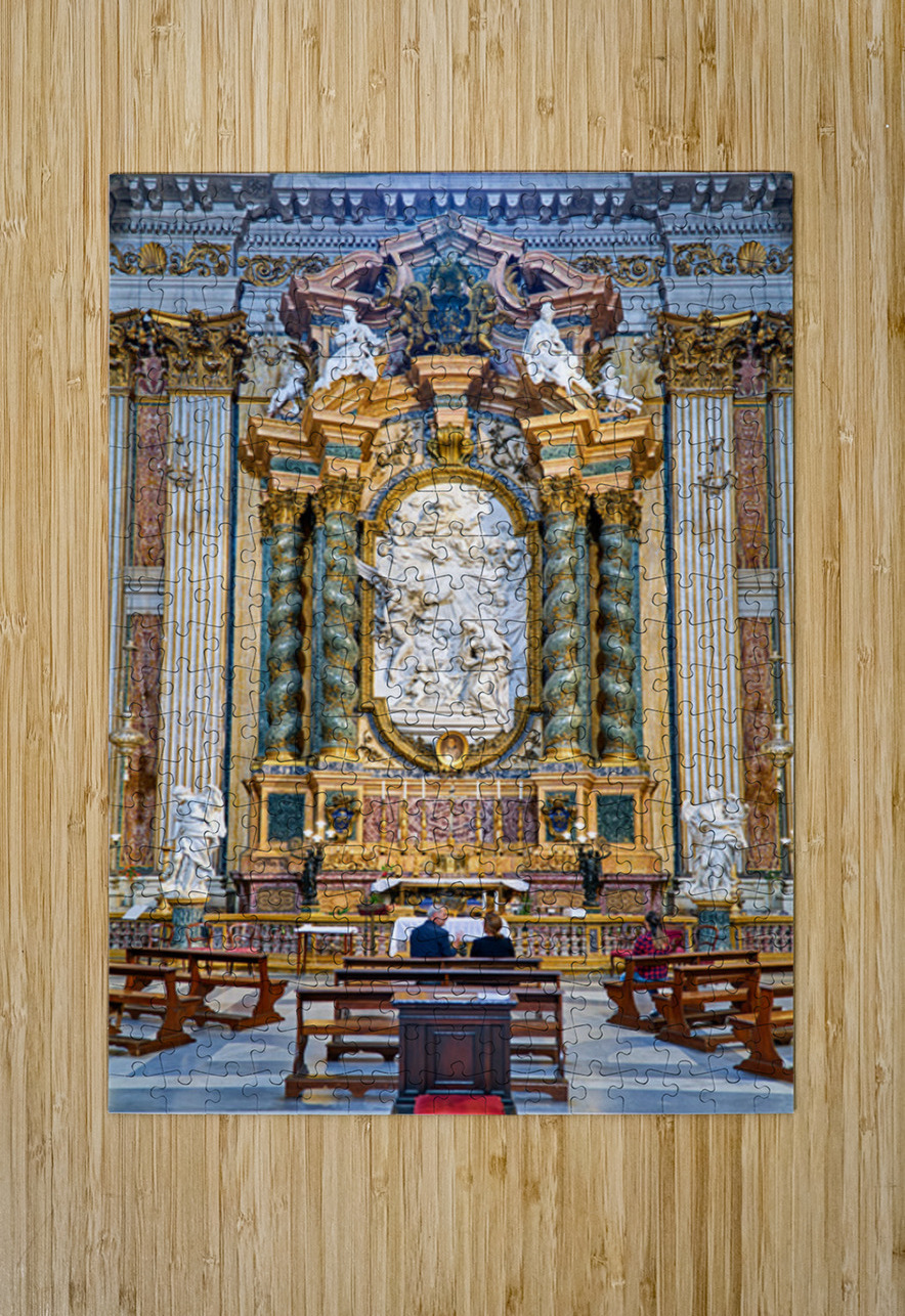 Visitors at the altar of Church of St. Ignatius of Loyola in Rom Marco Brivio Puzzle printing