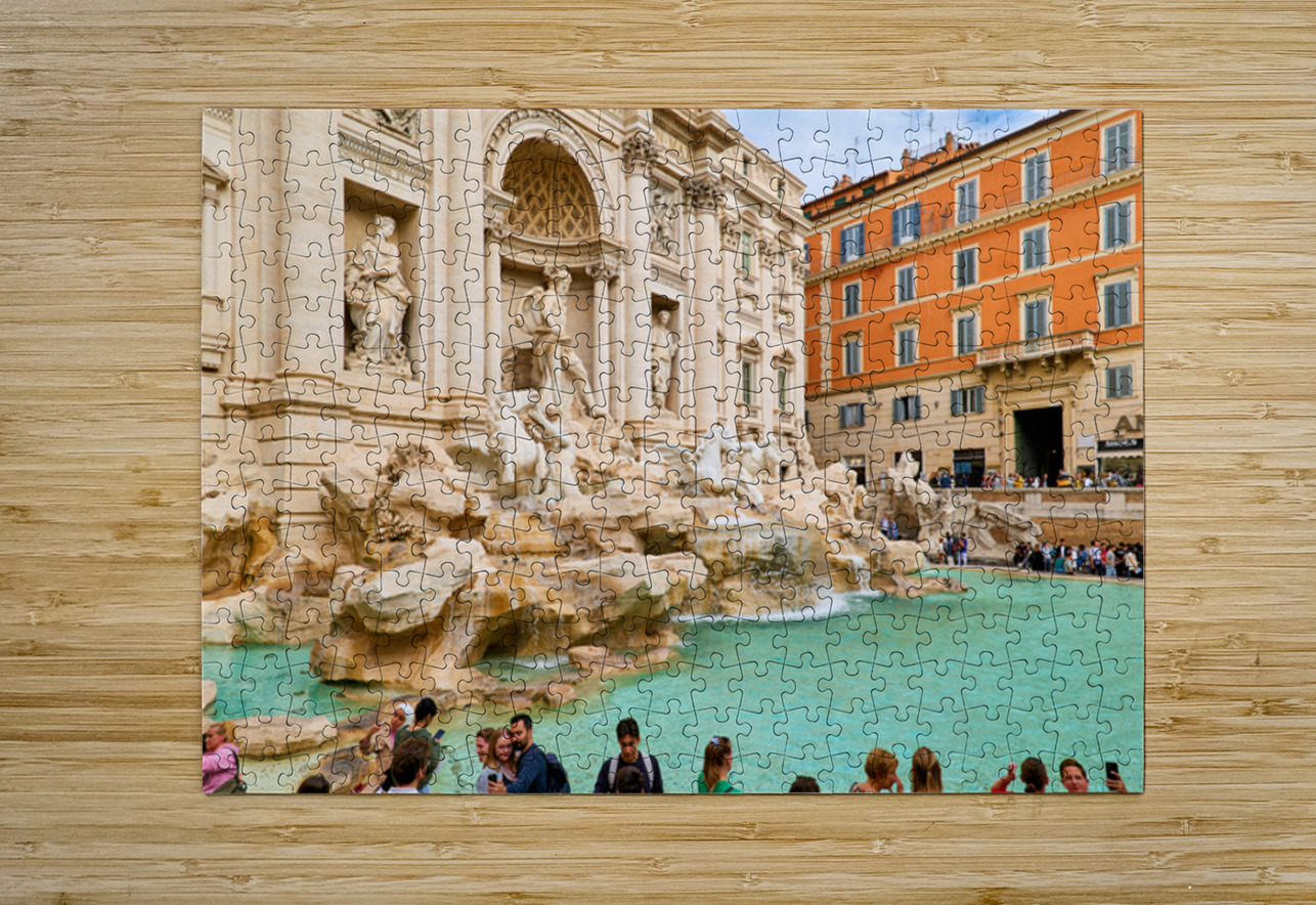 Visitors gather at Trevi Fountain in Rome Lazio Italy during the Marco Brivio Puzzle printing