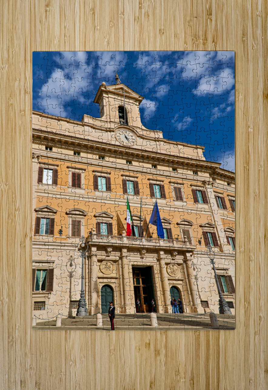 Palazzo Montecitorio stands in Rome Italy during a clear day Marco Brivio Puzzle printing