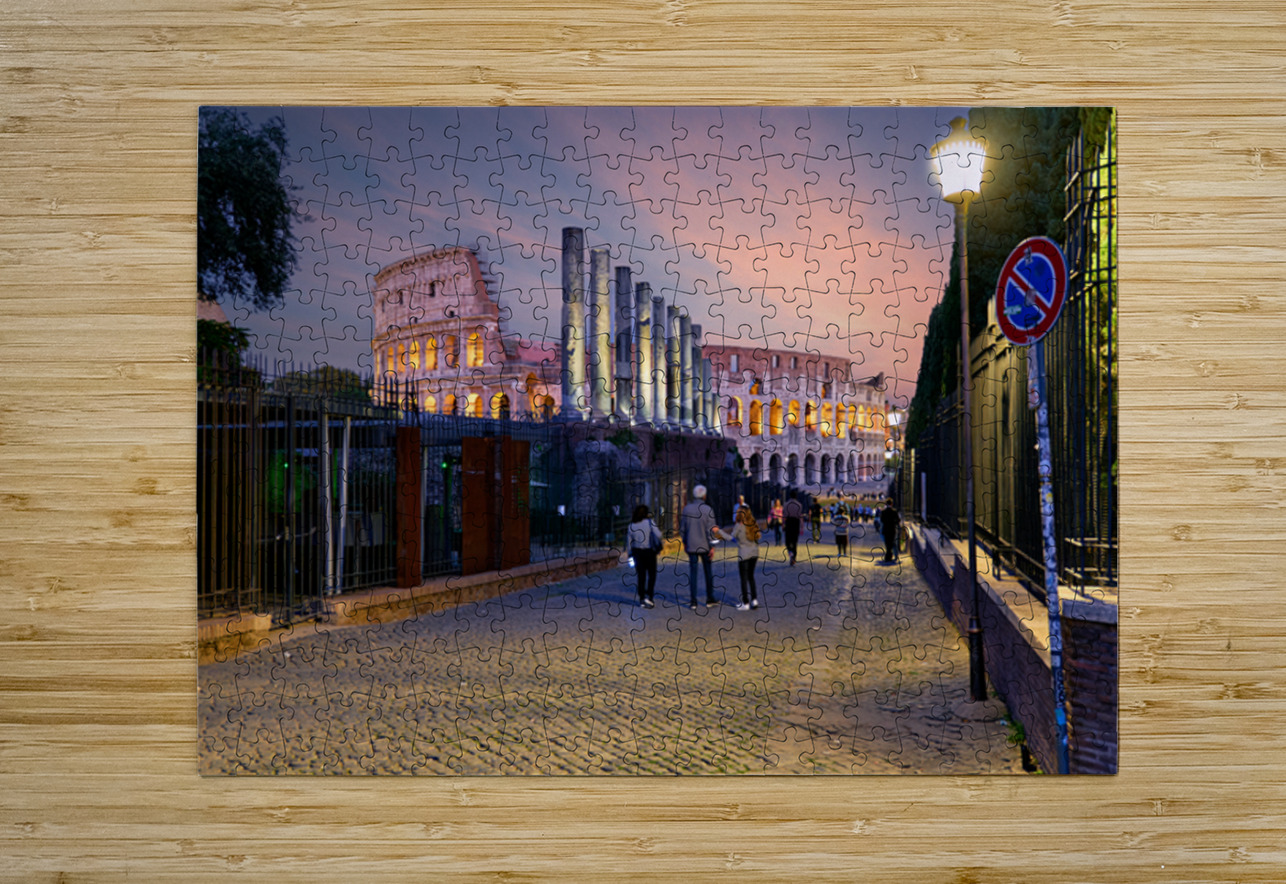 Walk along Via Sacra with views of Colosseum in Rome Italy Marco Brivio Puzzle printing