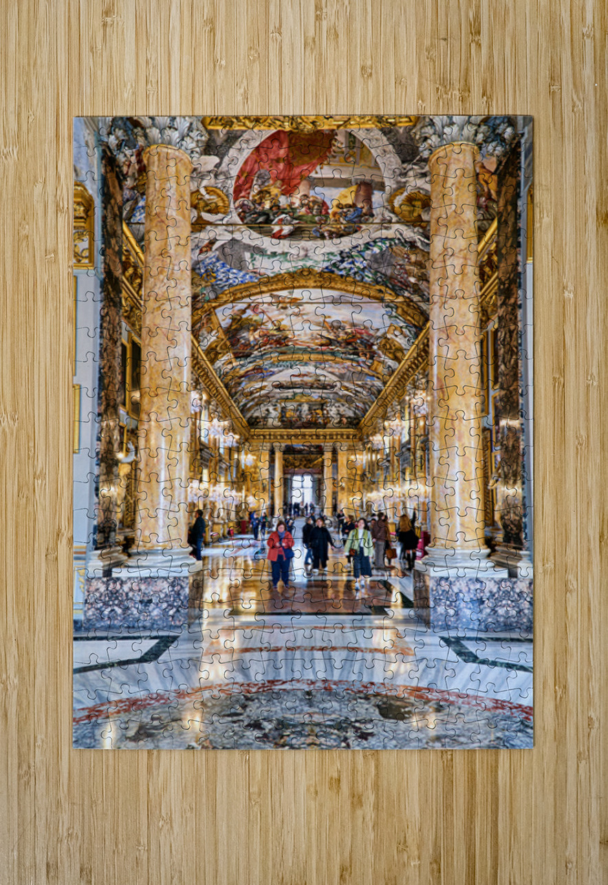 Visitors explore the Great Hall at Colonna Art Gallery in Rome Marco Brivio Puzzle printing