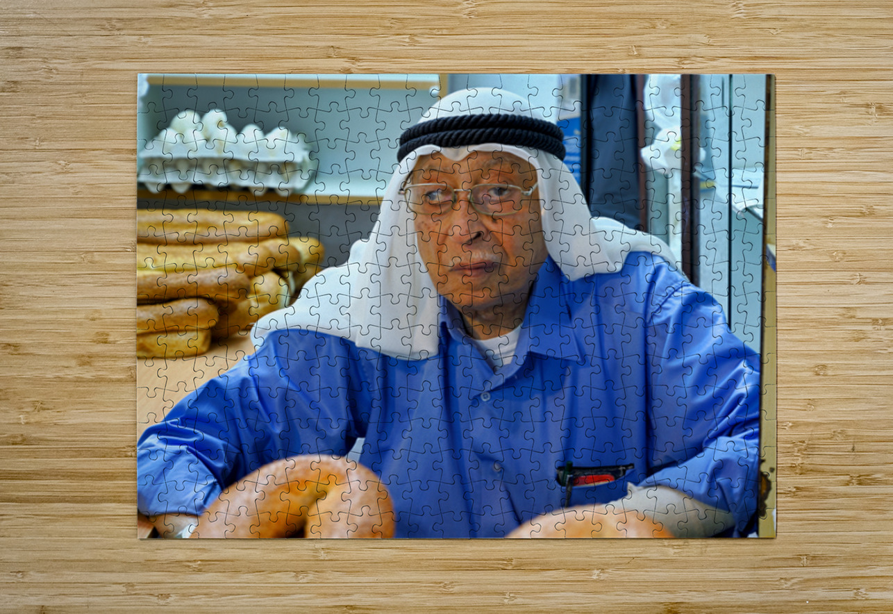 Baker working in the souq of the old city in Jerusalem Israel Marco Brivio Puzzle printing