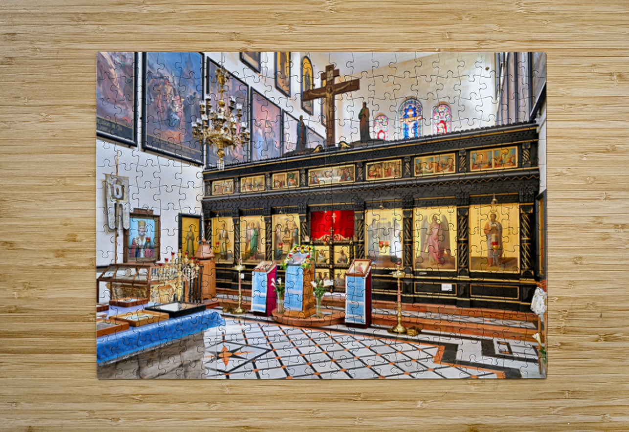 Orthodox Church interior in Jerusalem with icons and decorations Marco Brivio Puzzle printing