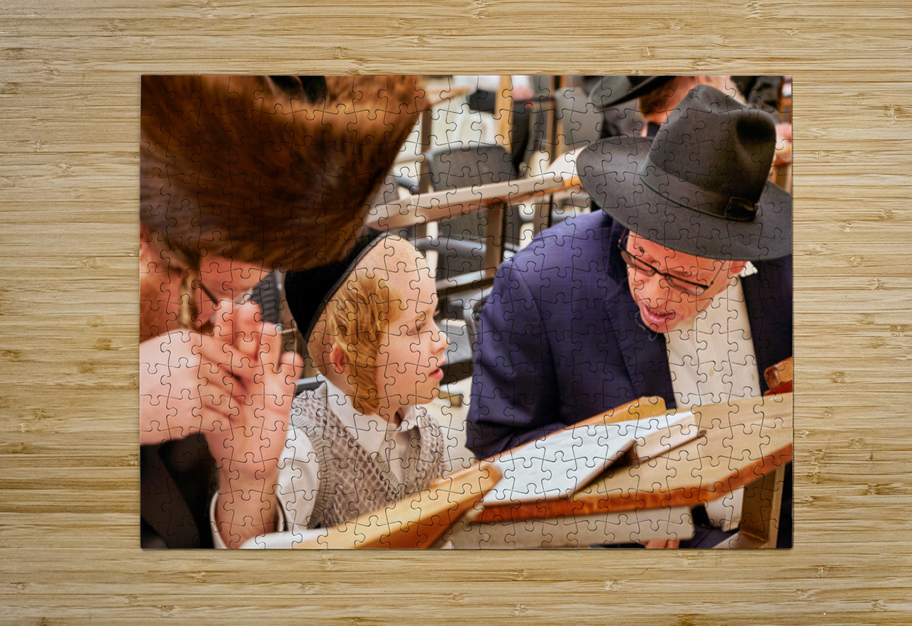 Orthodox Jews pray at the Wailing Wall in Jerusalem Israel Marco Brivio Puzzle printing
