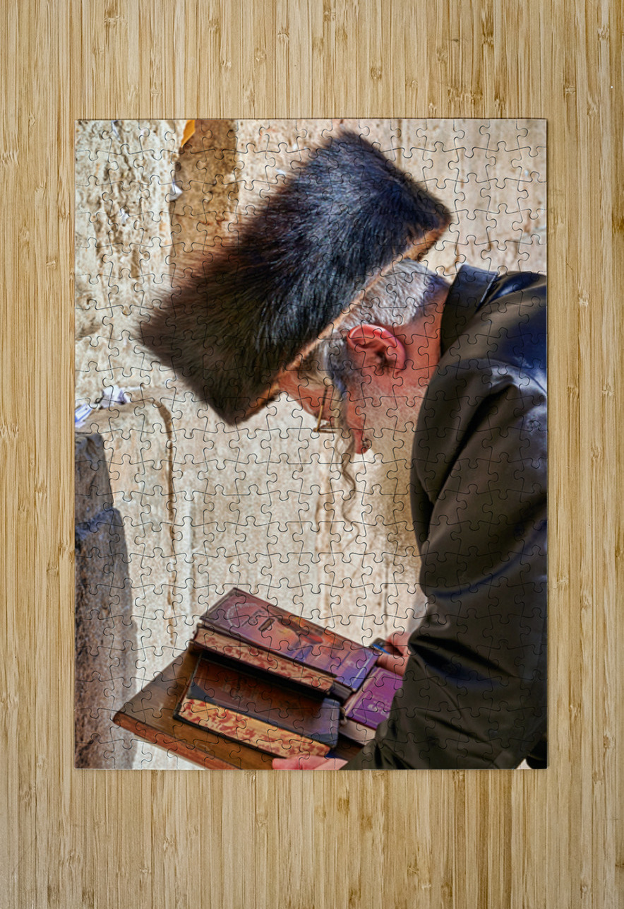 Orthodox Jews at Wailing Wall in Jerusalem during Prayer Time Marco Brivio Puzzle printing