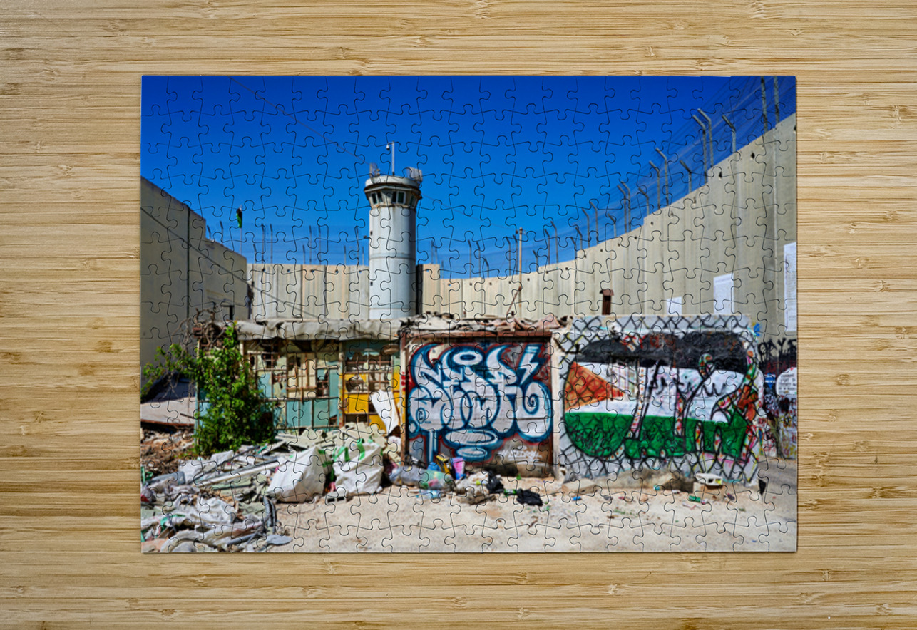 View of the west bank separation wall in Bethlehem with graffiti Marco Brivio Puzzle printing