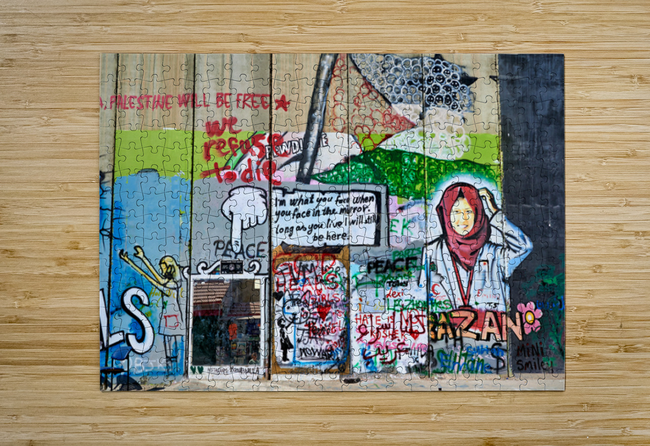 Wall murals in Bethlehem show art and messages in Jerusalem Marco Brivio Puzzle printing