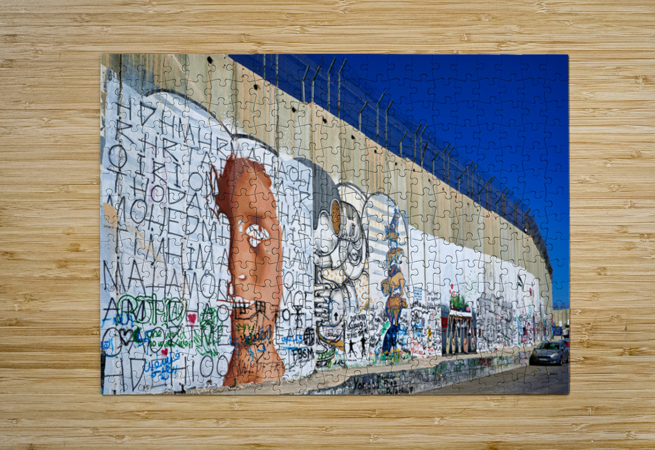 West Bank separation wall covered in art in Bethlehem Jerusalem Marco Brivio Puzzle printing