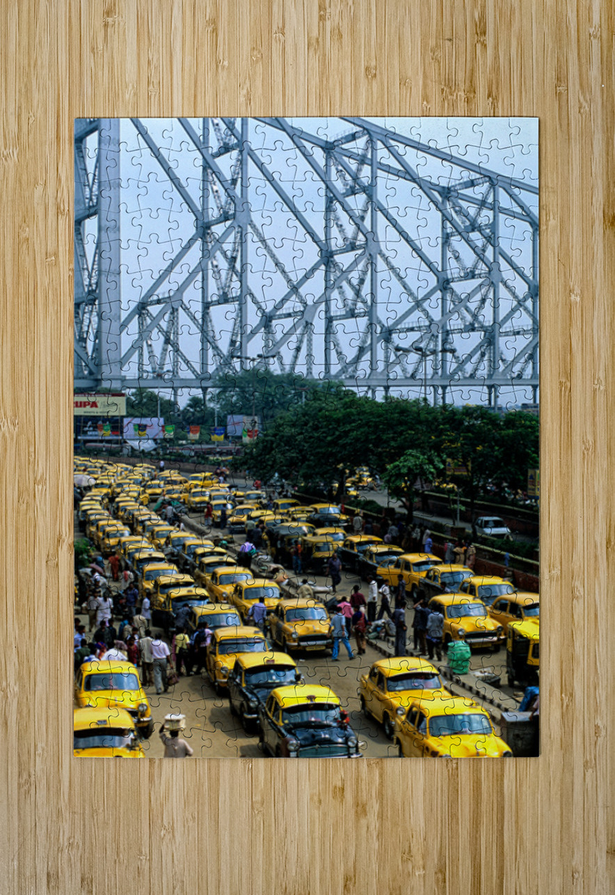 Taxis lined up in Calcutta Kolkata near the Howrah Bridge Marco Brivio Puzzle printing