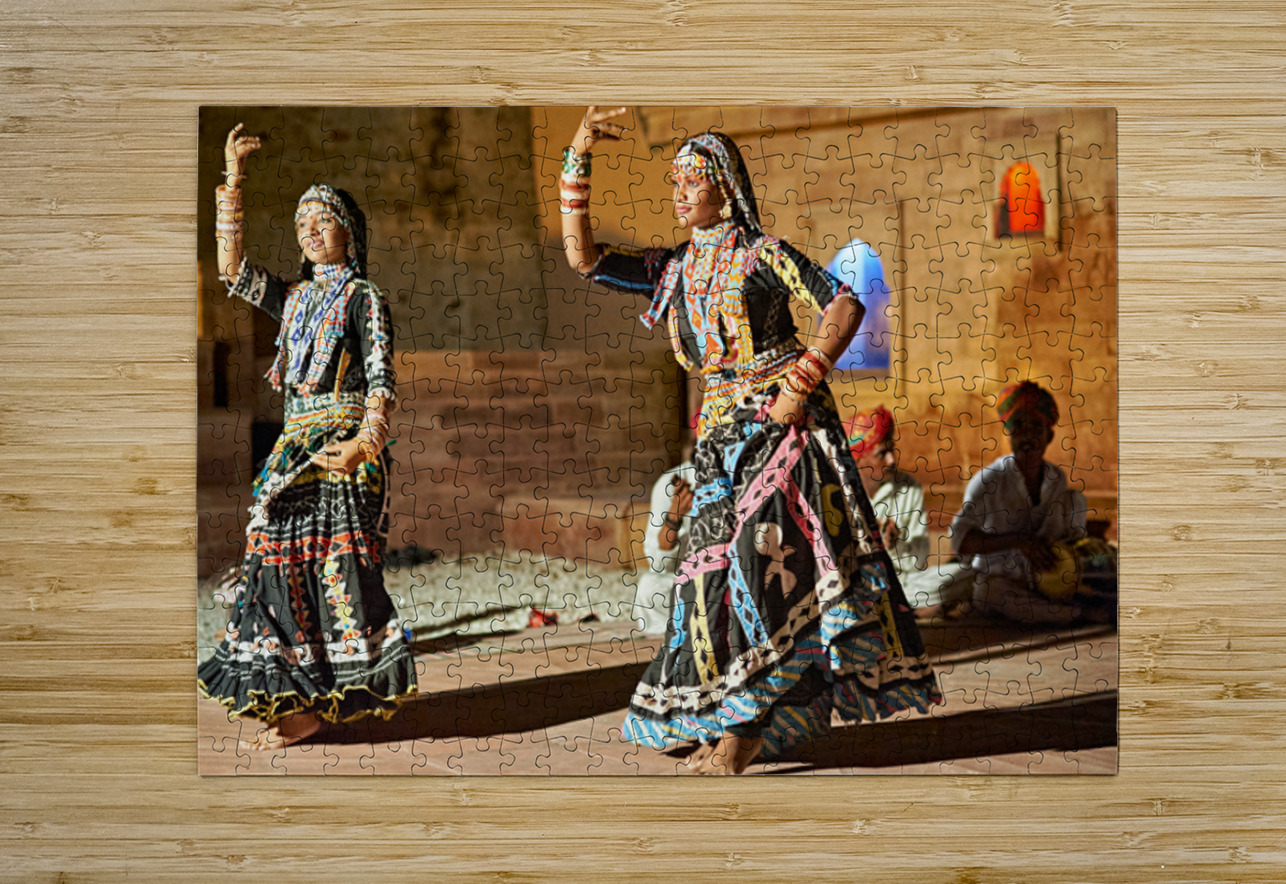 Traditional dance performance in Khimsar Rajasthan showcases cul Marco Brivio Puzzle printing