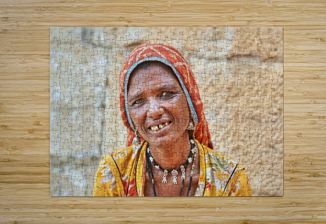 Portrait of a woman in Jaisalmer Rajasthan India Marco Brivio Puzzle printing
