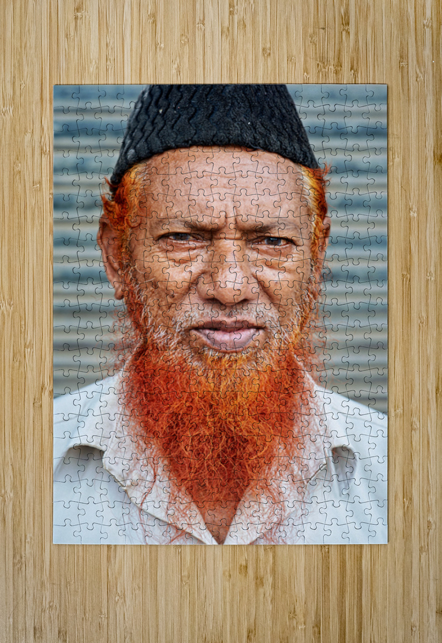 Portrait of a man with red beard in Jodhpur India Marco Brivio Puzzle printing