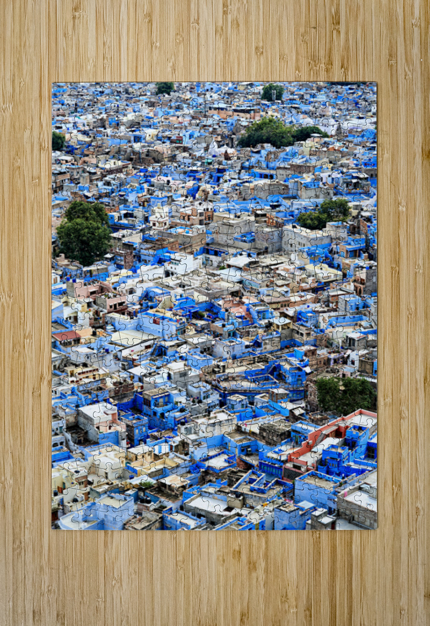 Cityscape of blue houses in Jodhpur Rajasthan during the aftern Marco Brivio Puzzle printing