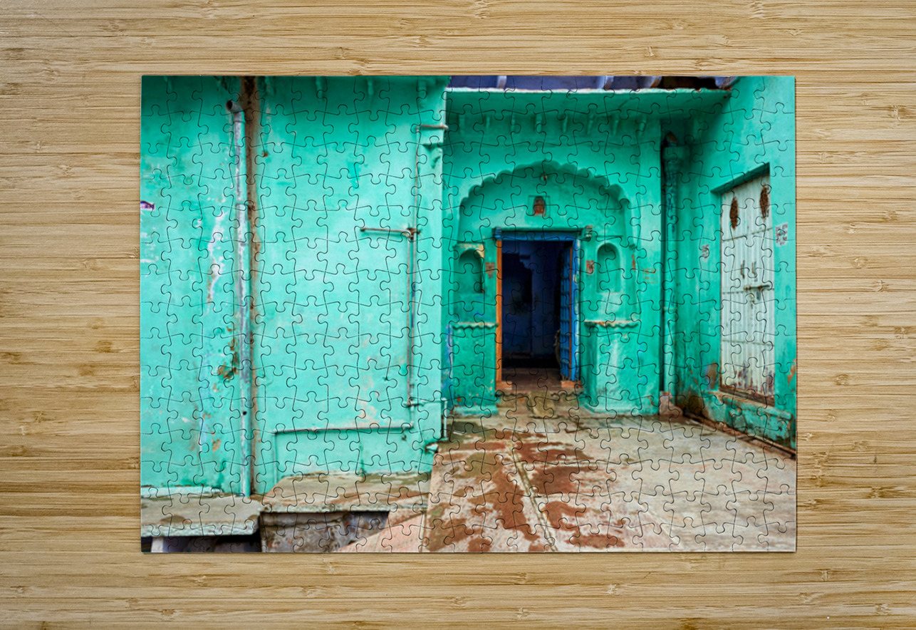 Decorated painted house in Bundi Rajasthan Marco Brivio Puzzle printing