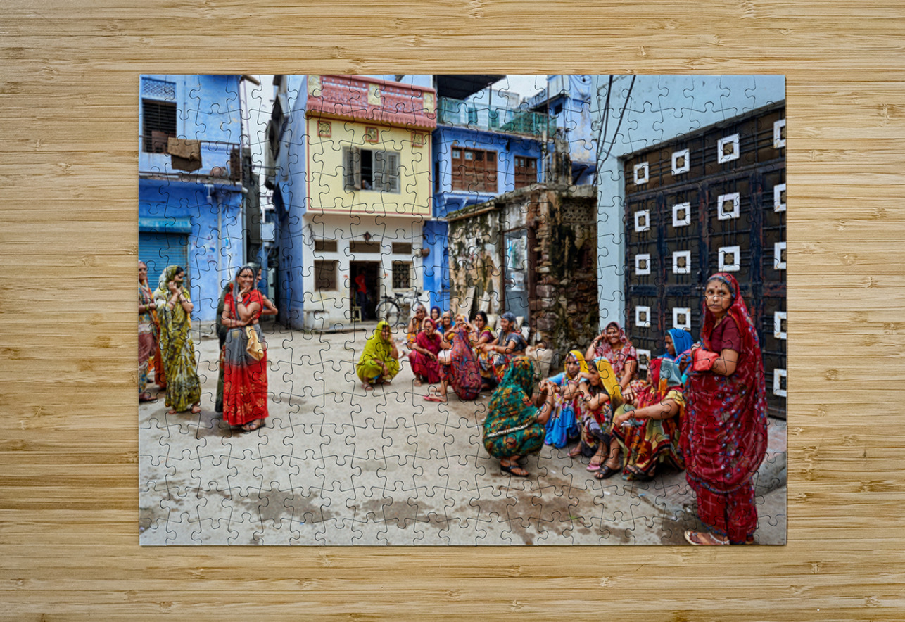 Women gather in Bundi Rajasthan during a community outing Marco Brivio Puzzle printing
