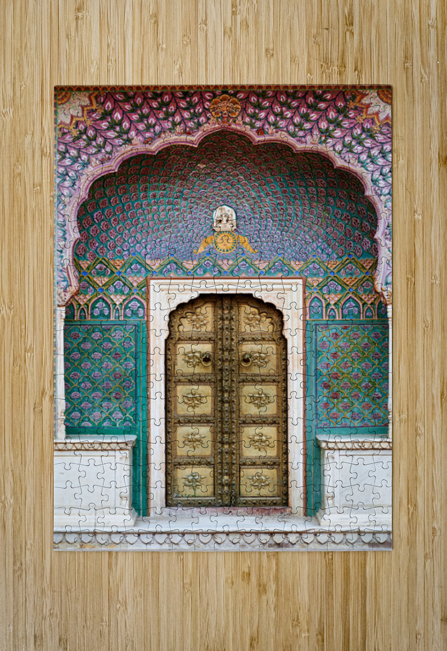 Detail of the main entrance door at City Palace in Jaipur Rajas Marco Brivio Puzzle printing
