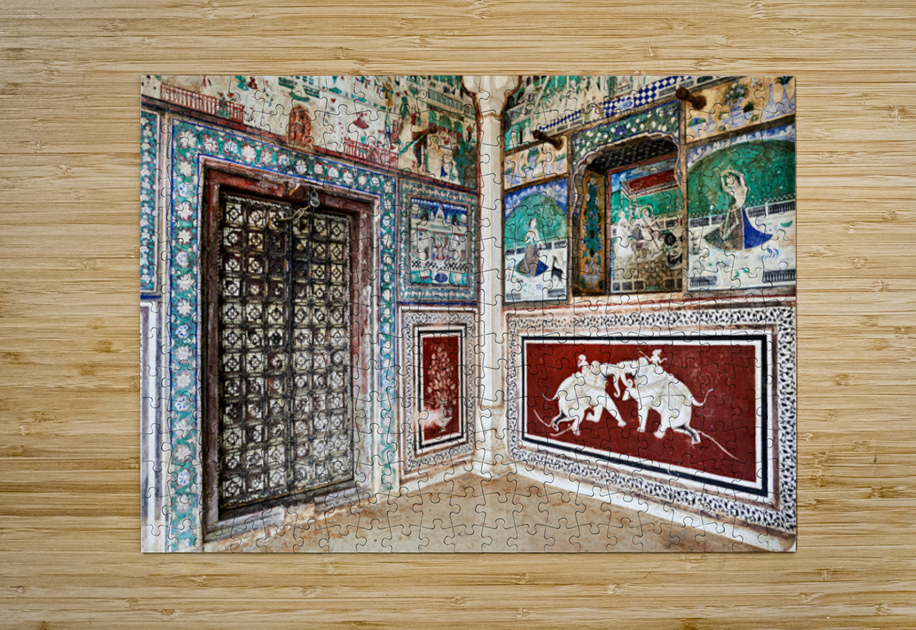 Decorations and paintings at Taragarh Fort in Bundi Rajasthan Marco Brivio Puzzle printing