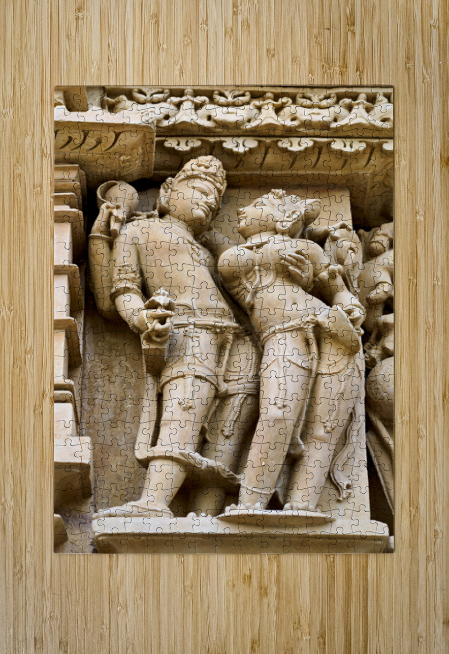 Hindu erotic sculptures at Khajuraho temples in Madhya Pradesh Marco Brivio Puzzle printing